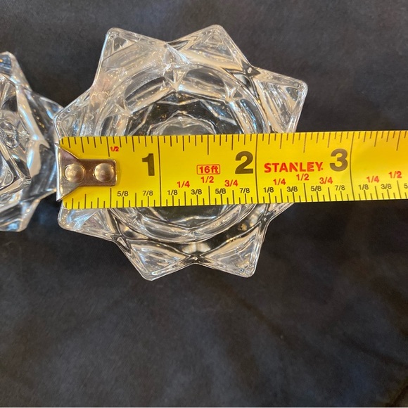 MIKASA CLEAR CRYSTAL SPARKLING STAR VOTIVE & TEA LIGHT CANDLE HOLDER SET NEW. - Picture 6 of 6